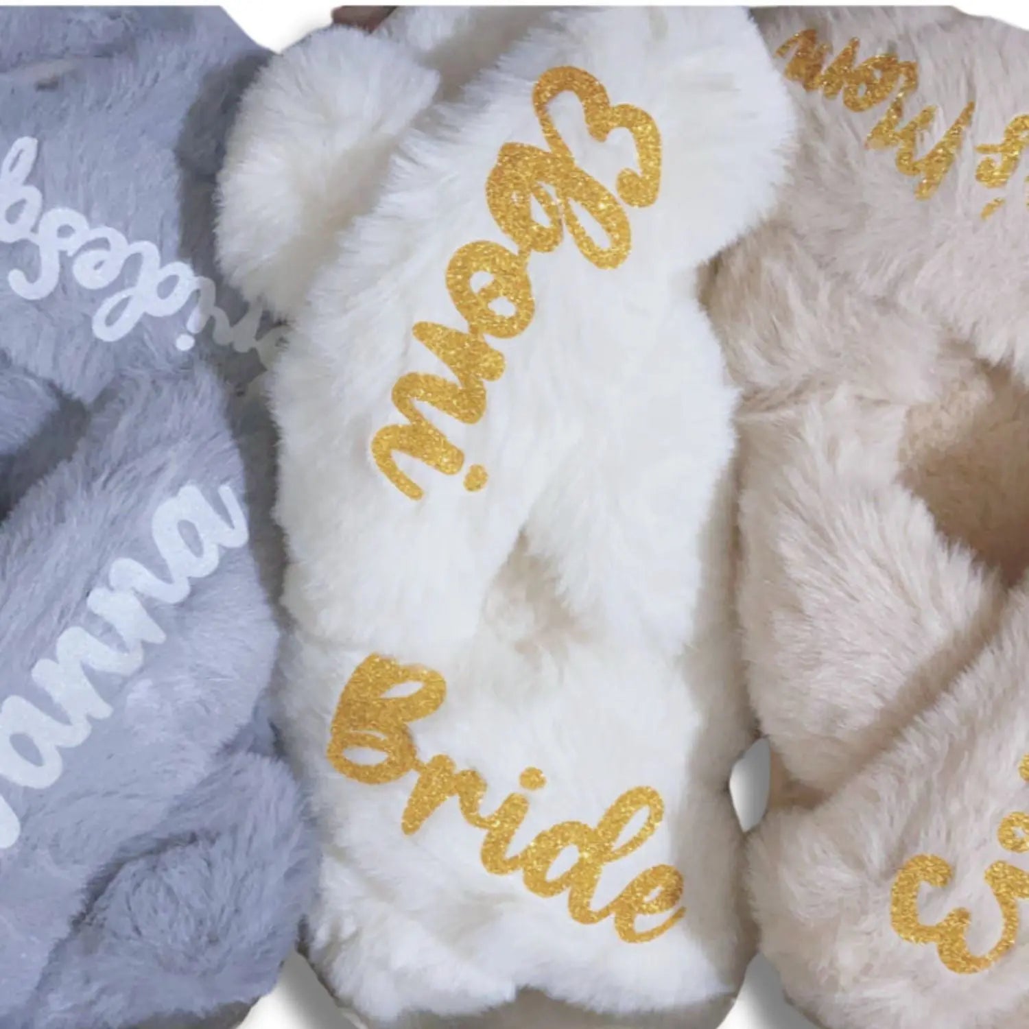 Unique Gift Slippers: Customize with Name & Title for Special Occasions In White Size S to L