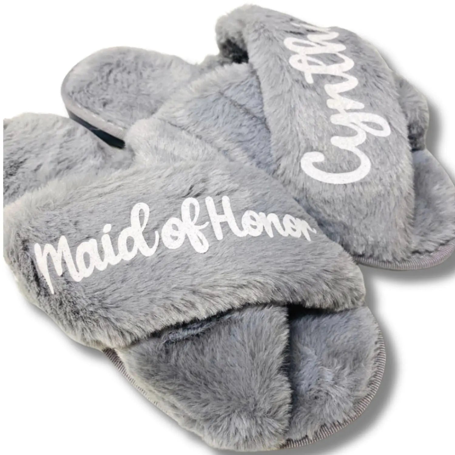 Unique Gift Slippers: Customize with Name & Title for Special Occasions In White Size S to L