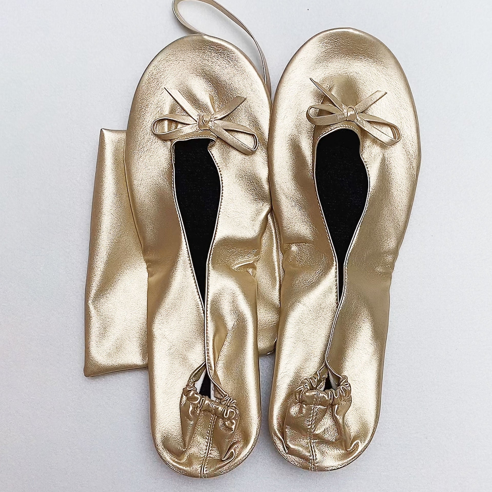 Gleaming Glamour: Light Gold Flats for Effortless Style Size S to XXL FF-LGD