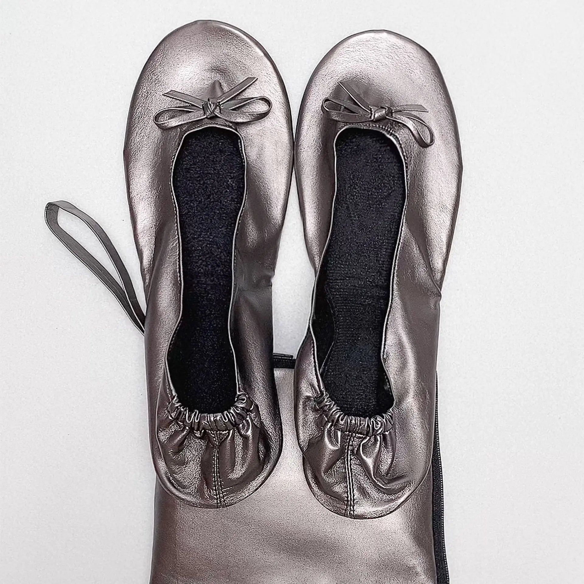 Foldable Flats for Wedding Guests: Convenience Meets Fashion--Metallic-Grey-FF-MGR-C