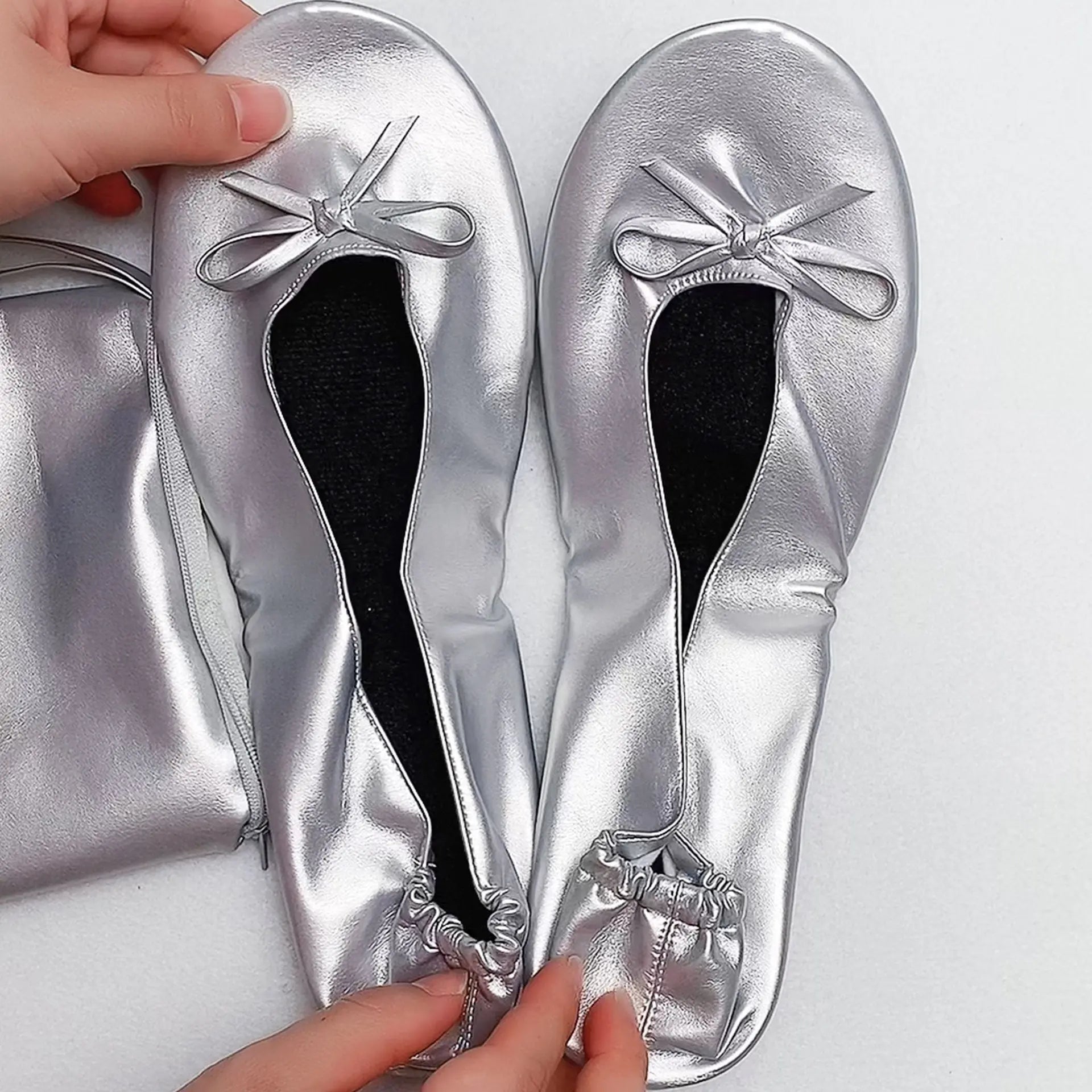 Flats for Wedding Guests: Elegant and Comfy Choices-Silver-Size S to XXL FF-SLV-C