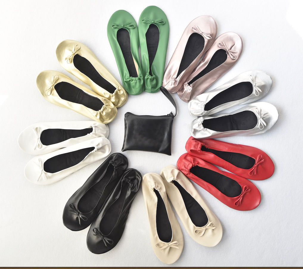 12 Pairs Black Foldable Flats for Wedding Guests - Sizes S to XXL