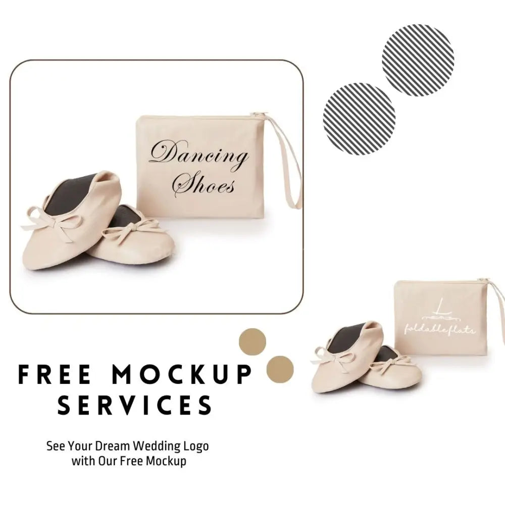 12 Pairs White Foldable Flats for Wedding Guests - Sizes S to XXL